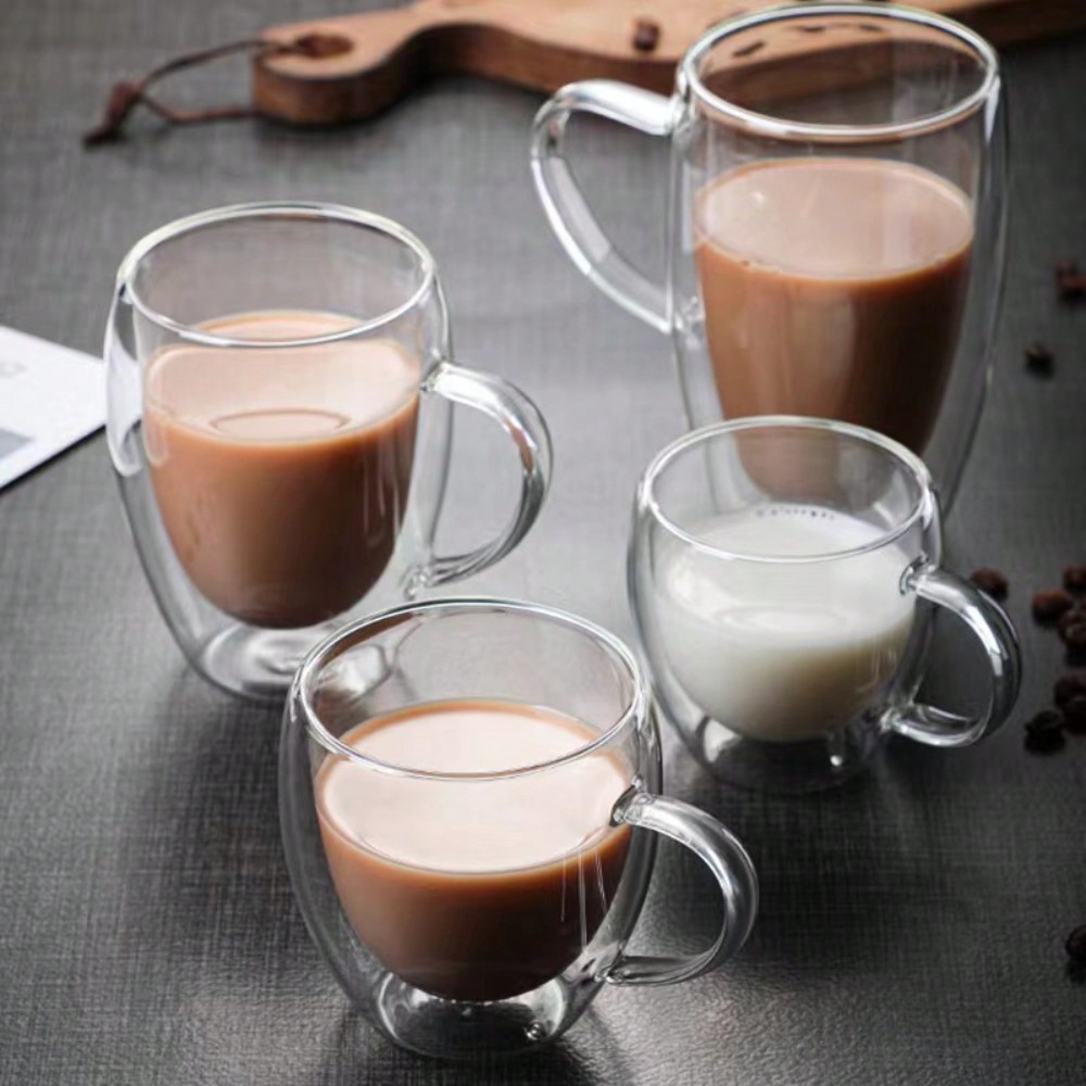 Espresso Shot Glass - Copos transparentes de vidro duplo com