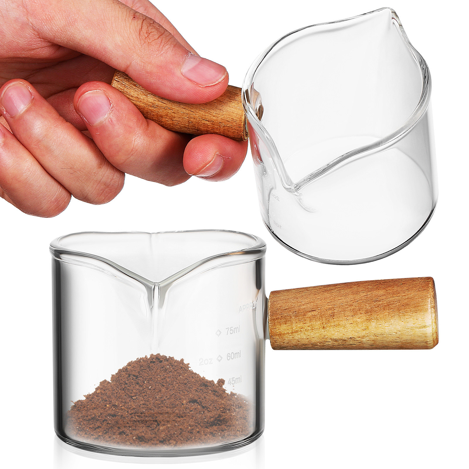 Espresso Shot Glass - 2 Peças Jarra de Vidro Premium