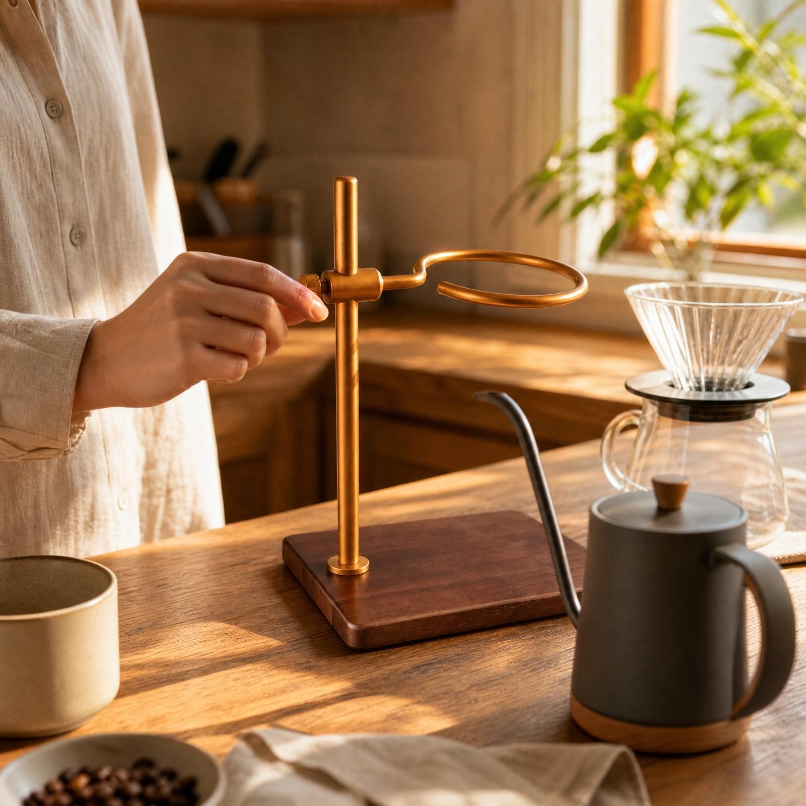 Suporte de madeira ajustável p - Coffee Equipment Pour Over avaliação e preço